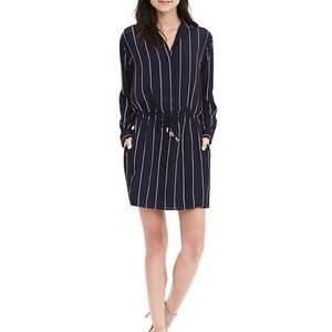 Banana Republic Navy Long Sleeve Dress with White Stripes